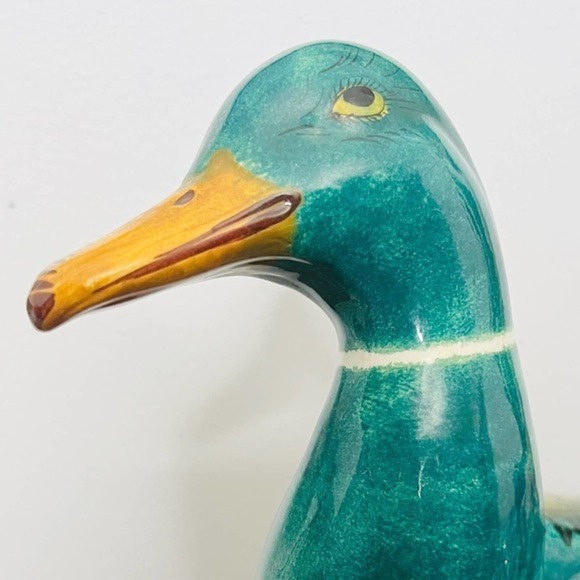 Vintage Hand Painted Duck Shaped Soup Tureen Ladle Italy - Picture 3 of 13